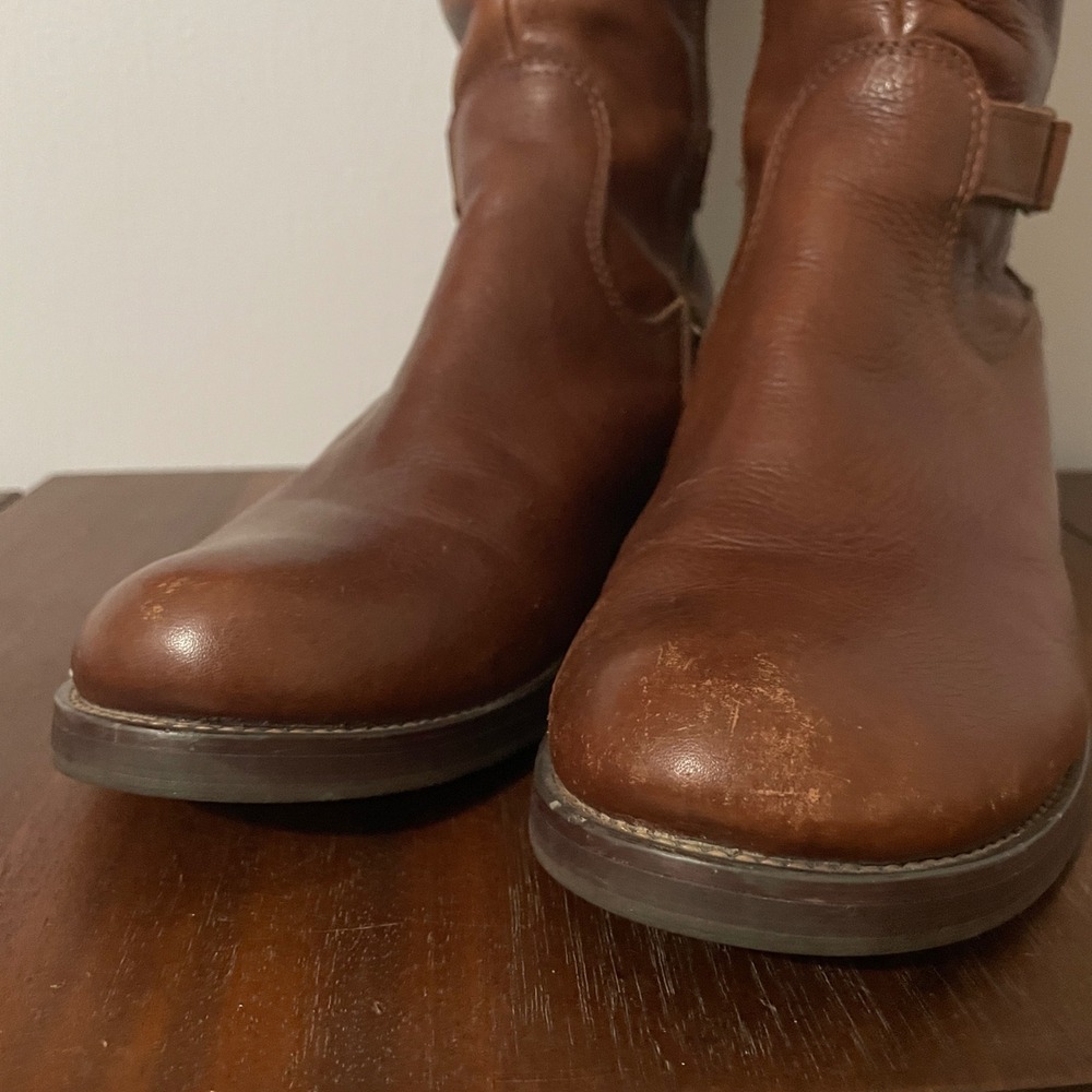 Miz Mooz Brown Leather Riding Boot Side Pocket Zip Up‎ Calf Boot 7.5 - Picture 5 of 14